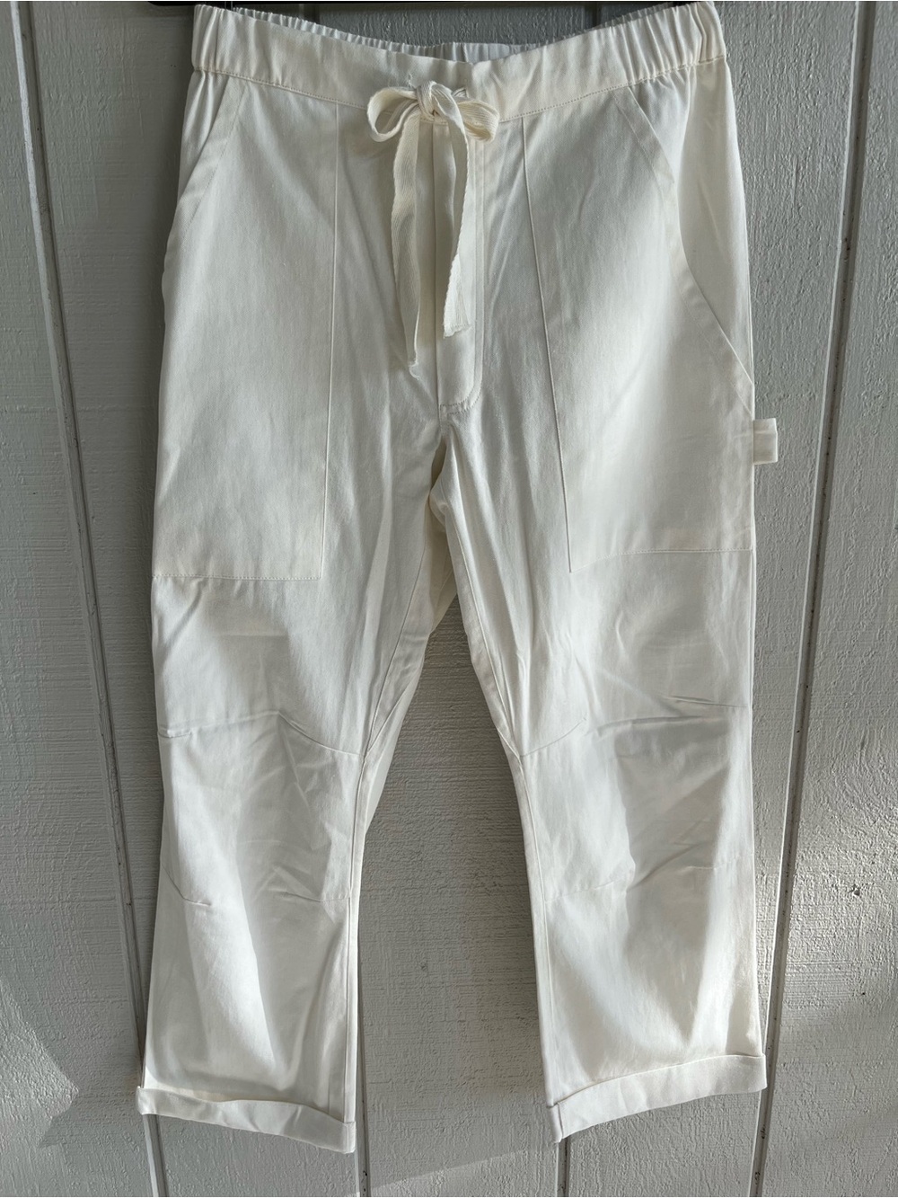Emerson Fry Organic Cotton Family Cargo Pant in Sea Salt White Adult Size XS